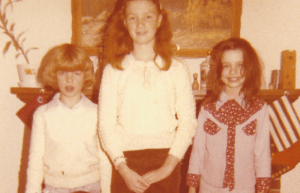 That's me on the right with the terrible hair and Chrissy in the middle. Amazing what six months of growing can do in terms of height.